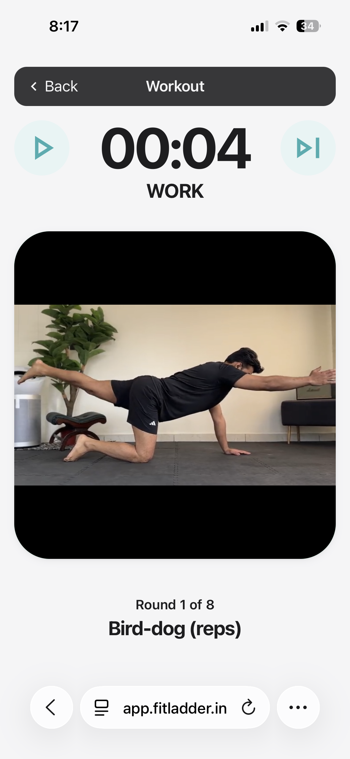 FitLadder workout app in action