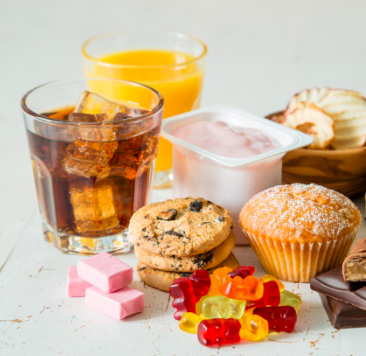 Processed sugary foods and drinks